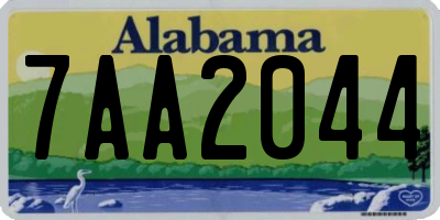 AL license plate 7AA2044