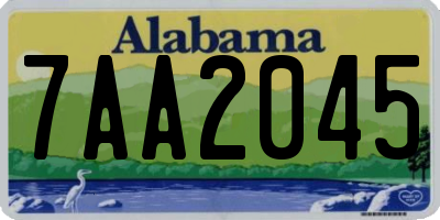 AL license plate 7AA2045