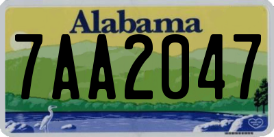 AL license plate 7AA2047