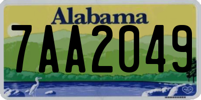 AL license plate 7AA2049