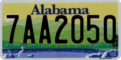 AL license plate 7AA2050