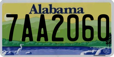 AL license plate 7AA2060