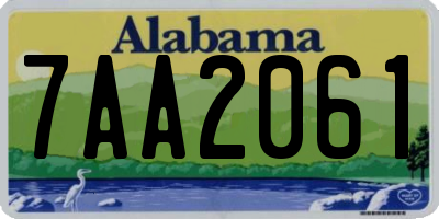AL license plate 7AA2061