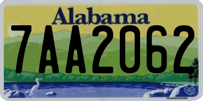 AL license plate 7AA2062