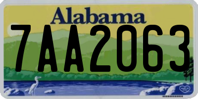 AL license plate 7AA2063