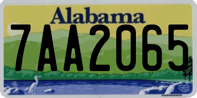 AL license plate 7AA2065