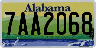 AL license plate 7AA2068