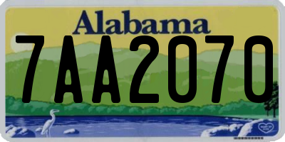 AL license plate 7AA2070