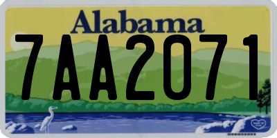 AL license plate 7AA2071