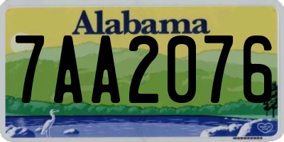 AL license plate 7AA2076