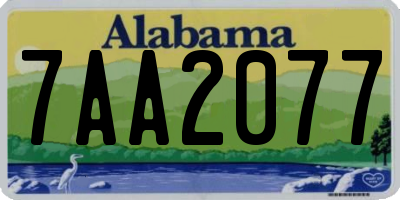 AL license plate 7AA2077