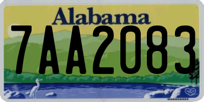 AL license plate 7AA2083