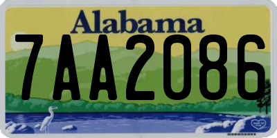 AL license plate 7AA2086