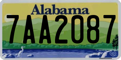 AL license plate 7AA2087