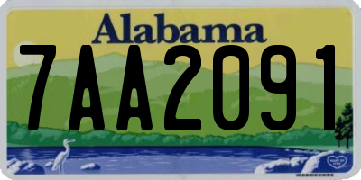AL license plate 7AA2091