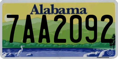 AL license plate 7AA2092