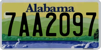 AL license plate 7AA2097