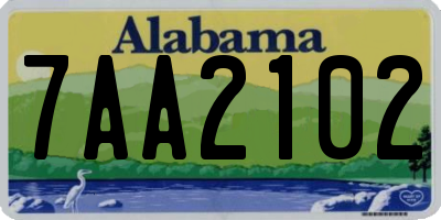 AL license plate 7AA2102