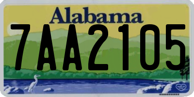 AL license plate 7AA2105