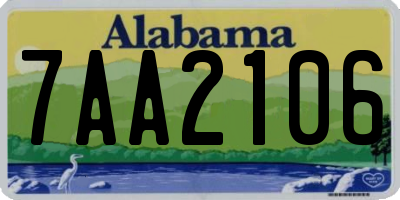 AL license plate 7AA2106