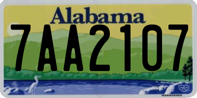 AL license plate 7AA2107