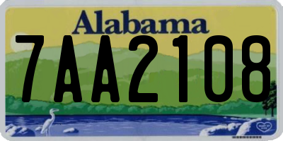 AL license plate 7AA2108