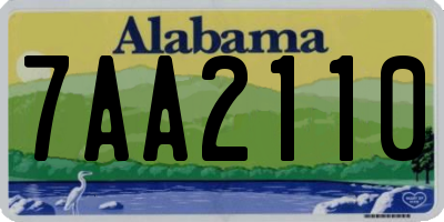 AL license plate 7AA2110