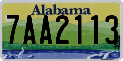 AL license plate 7AA2113