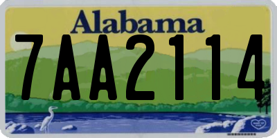 AL license plate 7AA2114