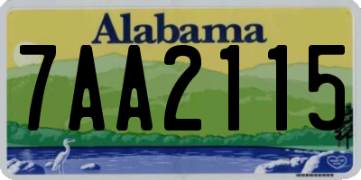 AL license plate 7AA2115