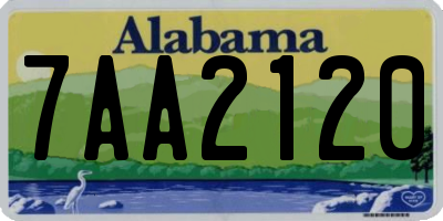 AL license plate 7AA2120