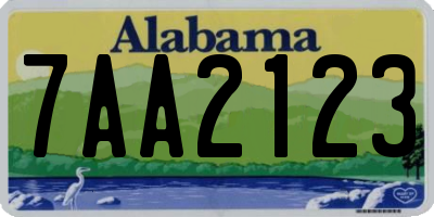 AL license plate 7AA2123