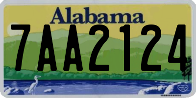 AL license plate 7AA2124