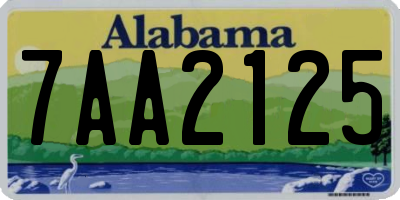 AL license plate 7AA2125