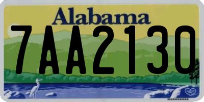 AL license plate 7AA2130