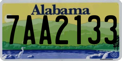 AL license plate 7AA2133