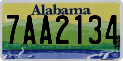 AL license plate 7AA2134