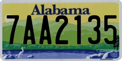 AL license plate 7AA2135