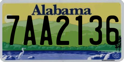AL license plate 7AA2136