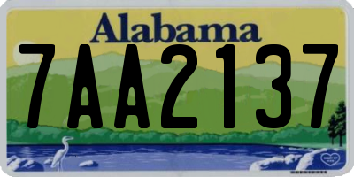 AL license plate 7AA2137