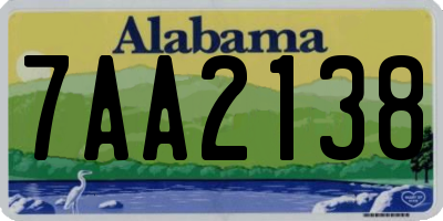 AL license plate 7AA2138