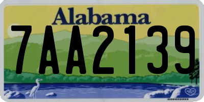 AL license plate 7AA2139