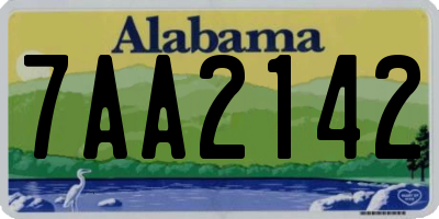 AL license plate 7AA2142