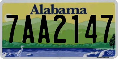 AL license plate 7AA2147