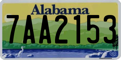 AL license plate 7AA2153