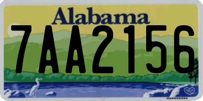AL license plate 7AA2156