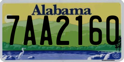 AL license plate 7AA2160