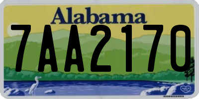 AL license plate 7AA2170