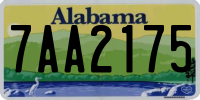 AL license plate 7AA2175