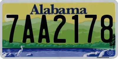 AL license plate 7AA2178